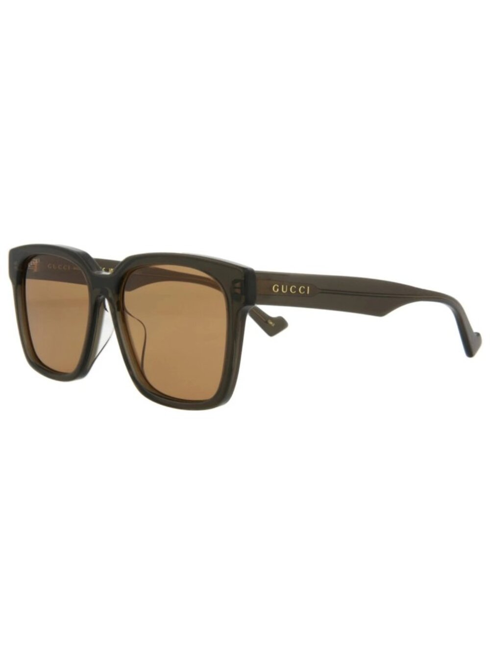New Gucci Women's Sunglasses Square Rectangle Acetate Frame Mens Brown Brown